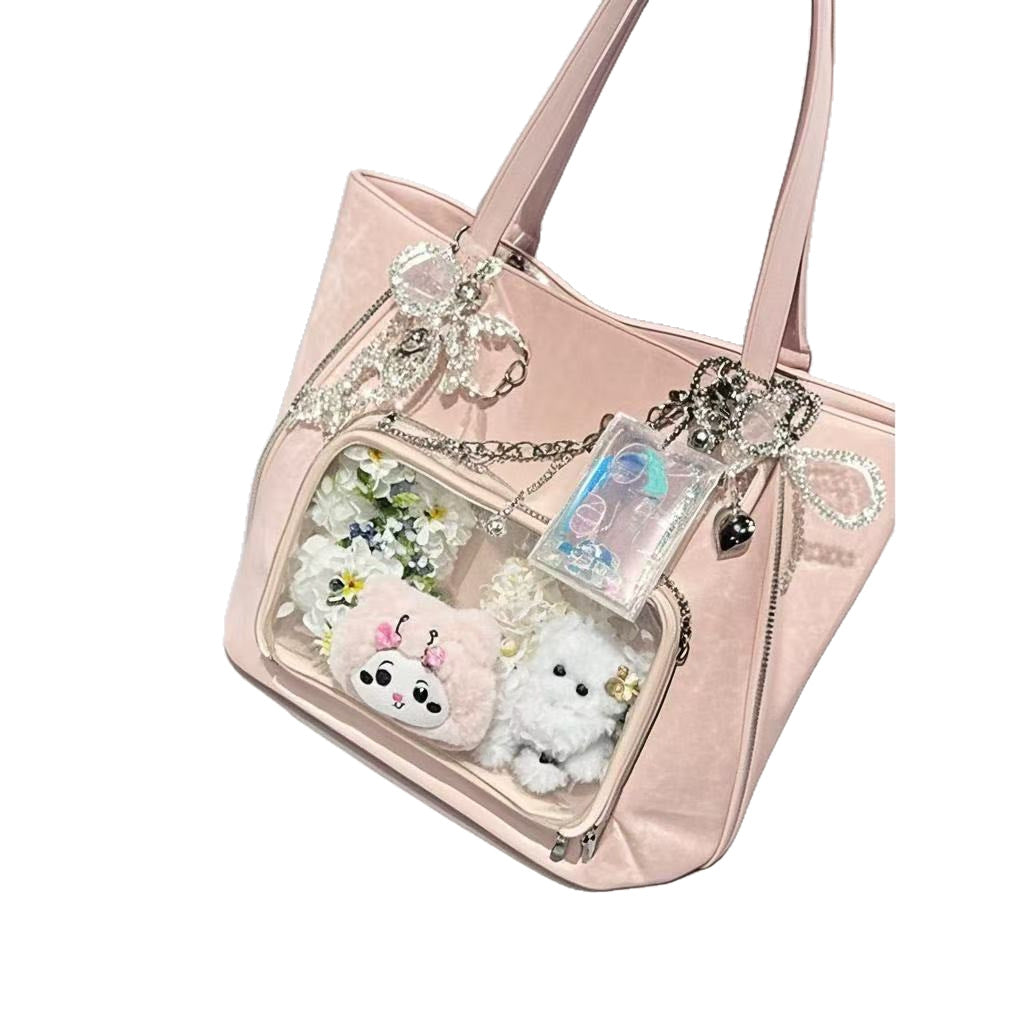 New versatile large-capacity shoulder tote bag for commuting, fashionable and casual backpack