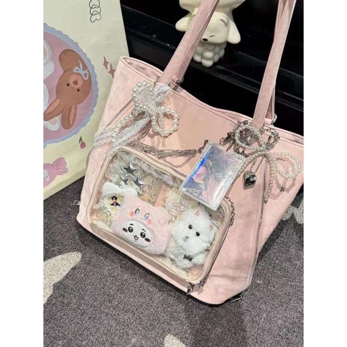 New versatile large-capacity shoulder tote bag for commuting, fashionable and casual backpack