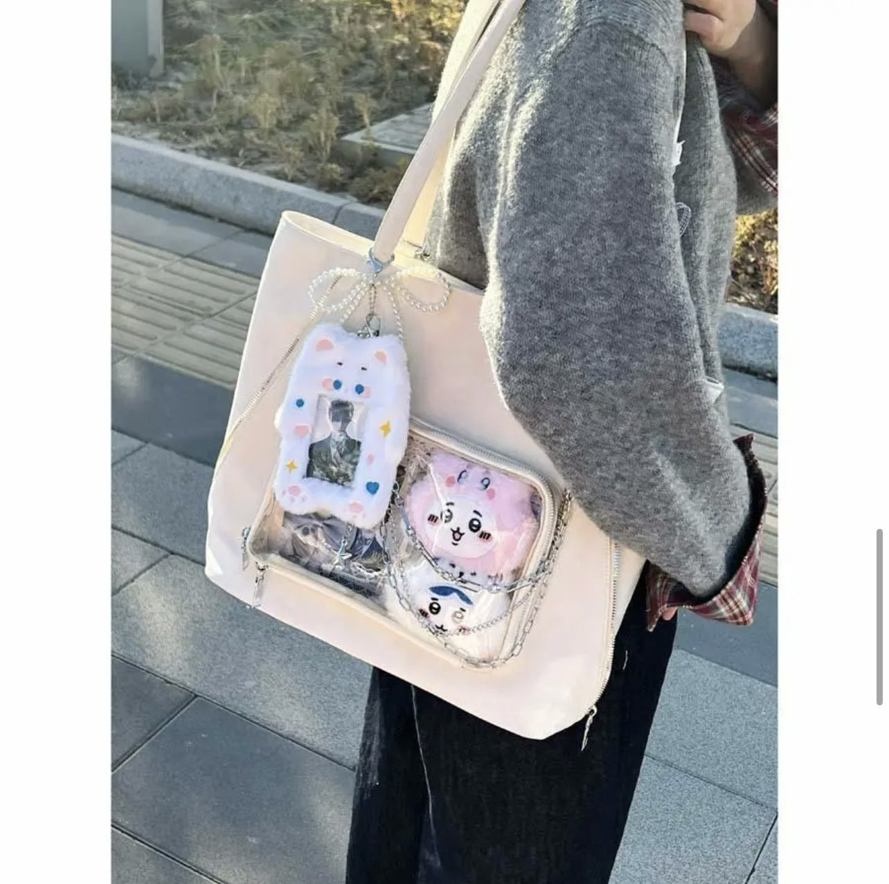 New versatile large-capacity shoulder tote bag for commuting, fashionable and casual backpack