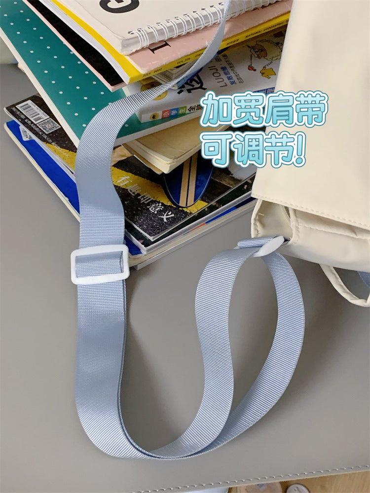Cute College Style Girl Crossbody Bag Japanese Style ins Student Large Capacity Versatile Messenger Bag Transparent Bar Chibi Pain Bag