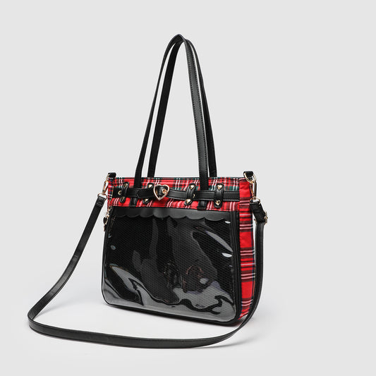 Plaid PU Tote Bag