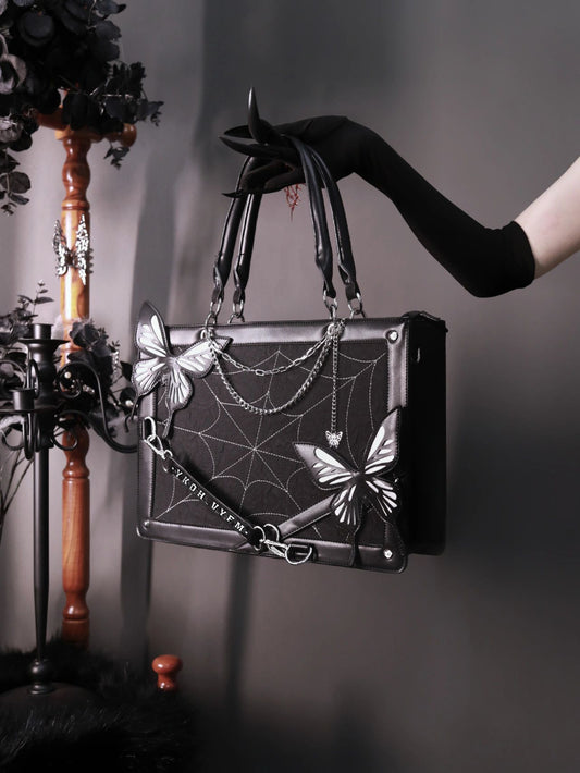 Gothic-Style Glittering Butterfly Ita Tote Bag