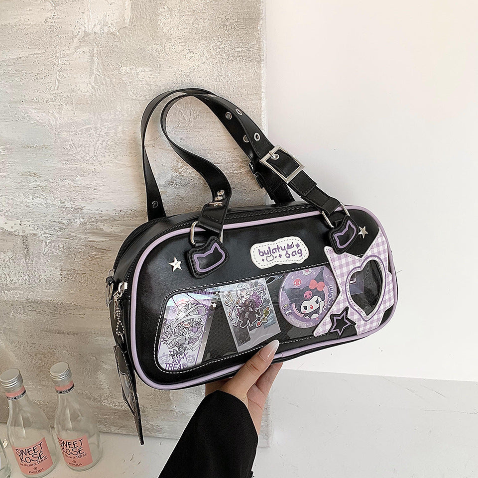 Comic pain casual jk uniform bag western style student two-dimensional shoulder armpit handbag