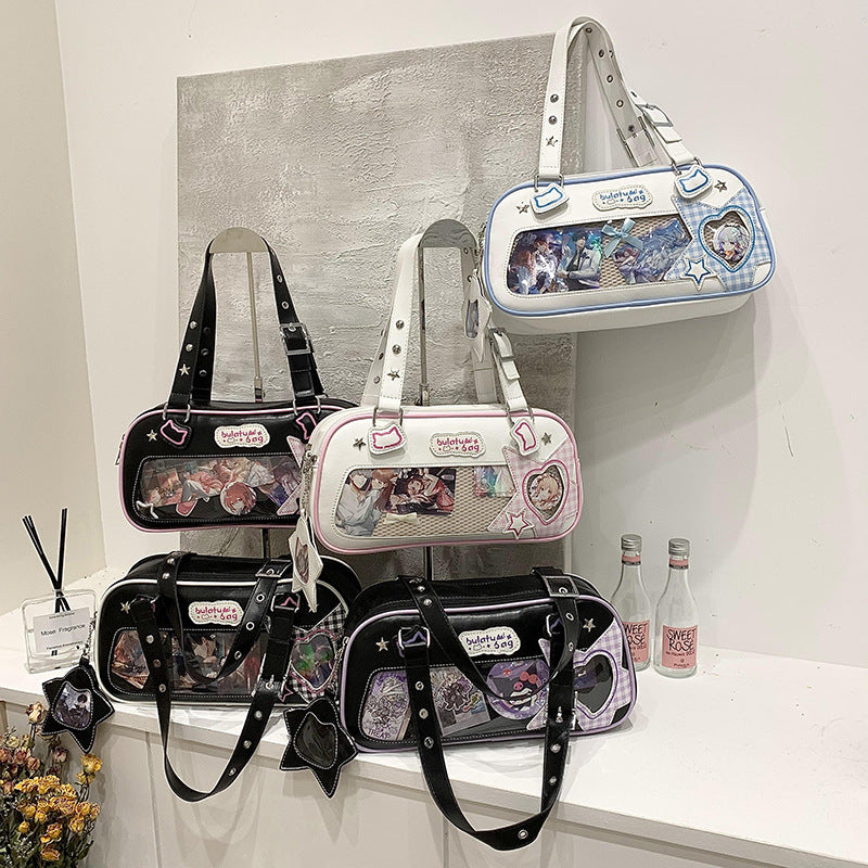 Comic pain casual jk uniform bag western style student two-dimensional shoulder armpit handbag