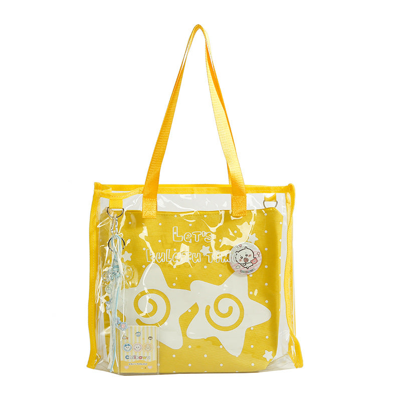 Pain bag jelly bag transparent handbag tote bag large capacity 2025 new sweet shoulder handbag