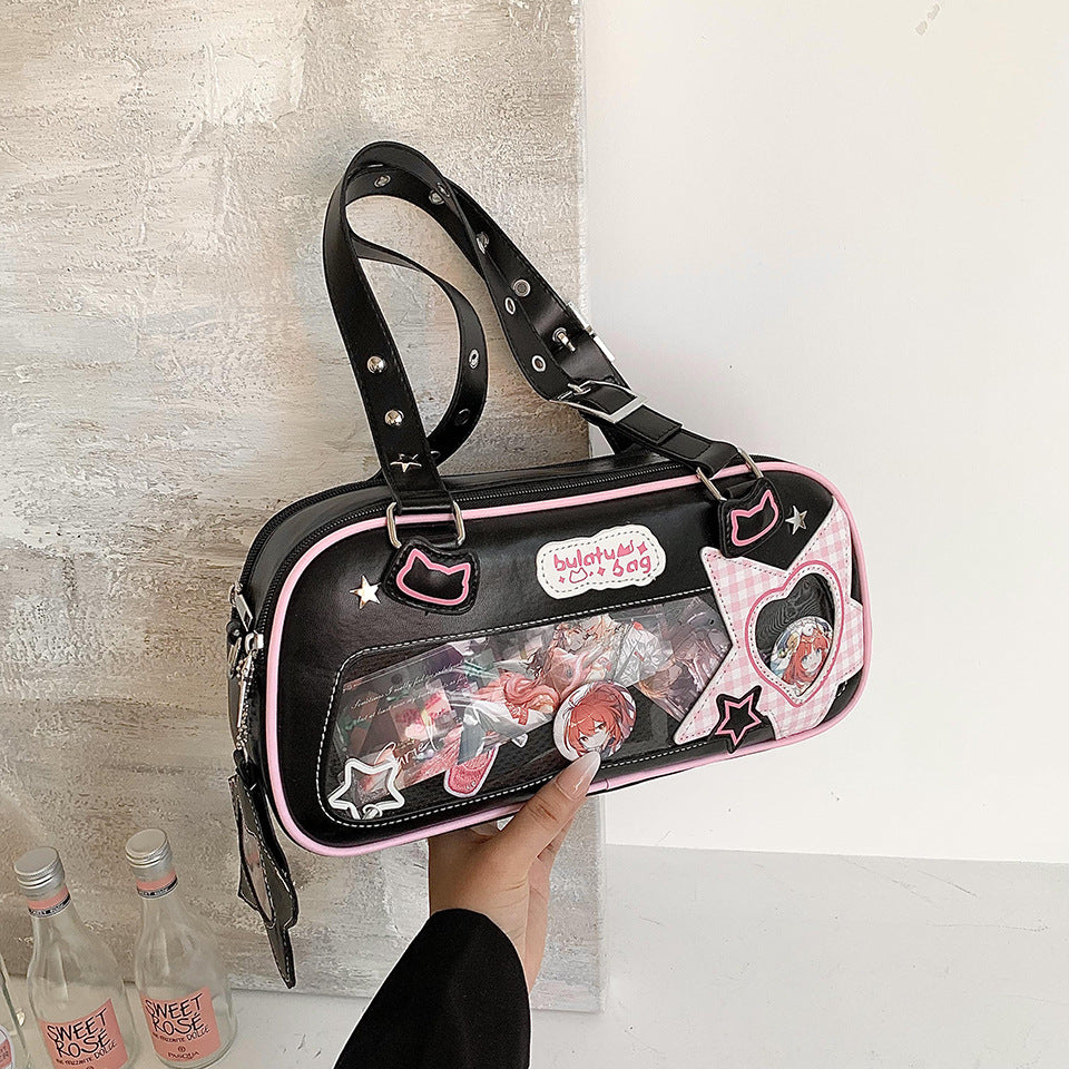 Comic pain casual jk uniform bag western style student two-dimensional shoulder armpit handbag