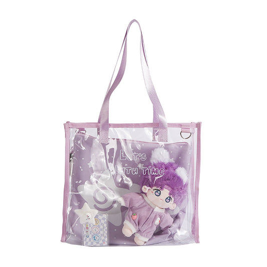 Pain bag jelly bag transparent handbag tote bag large capacity 2025 new sweet shoulder handbag