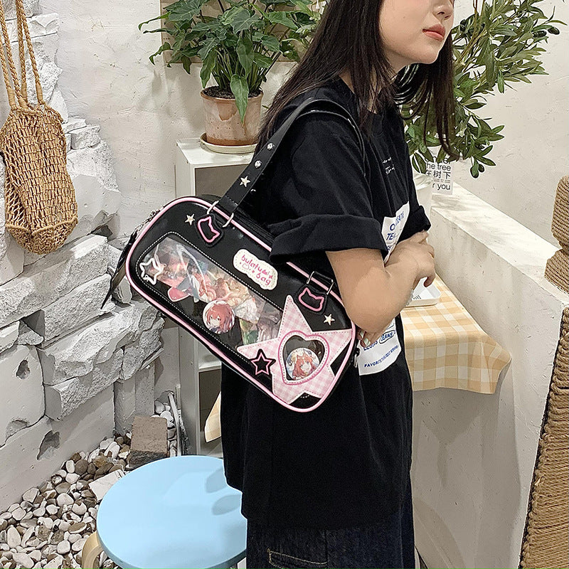 Comic pain casual jk uniform bag western style student two-dimensional shoulder armpit handbag