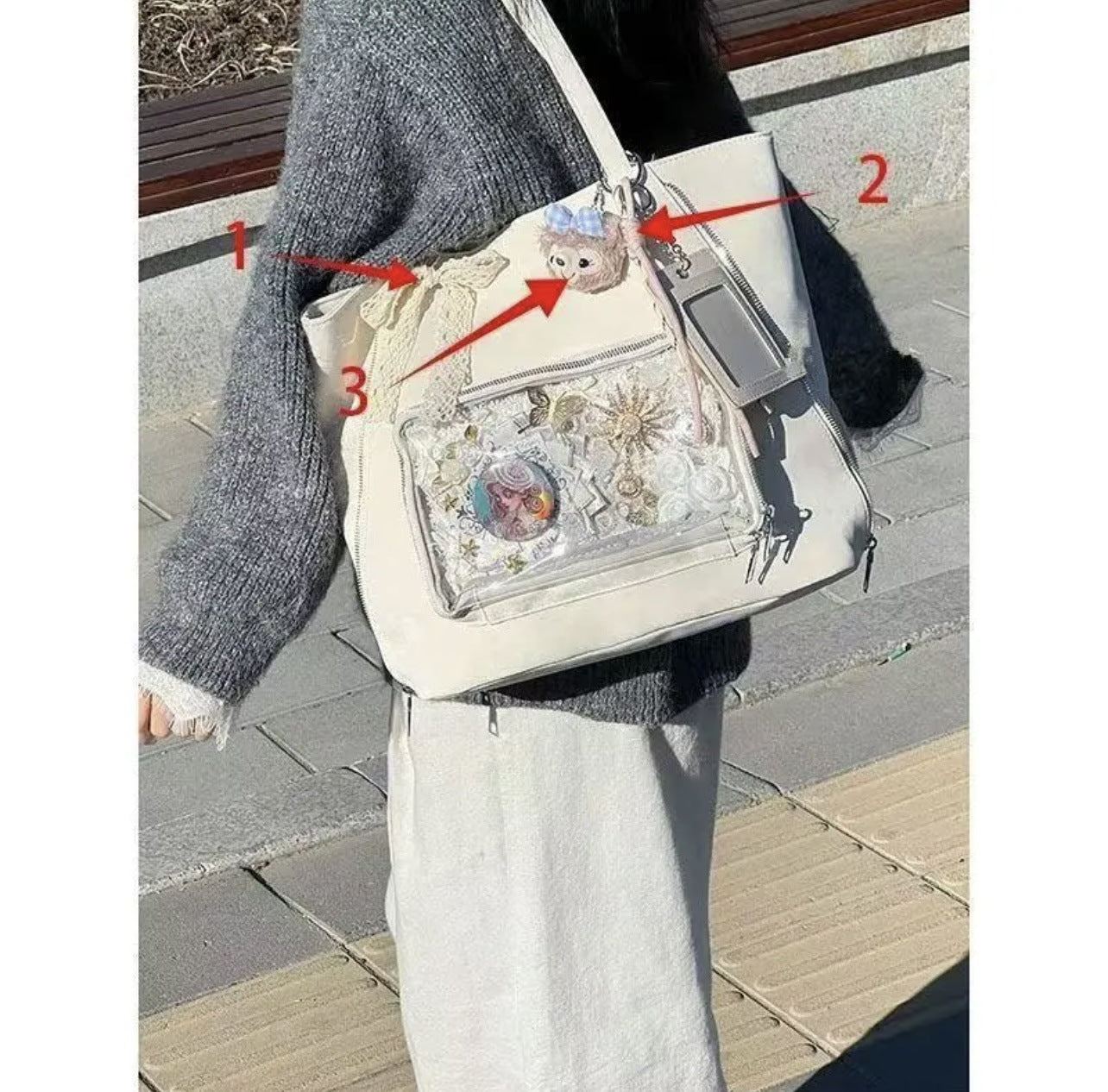 New versatile large-capacity shoulder tote bag for commuting, fashionable and casual backpack