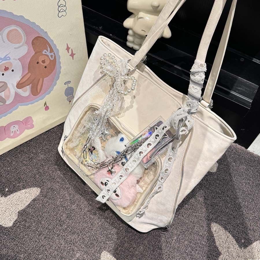 New versatile large-capacity shoulder tote bag for commuting, fashionable and casual backpack