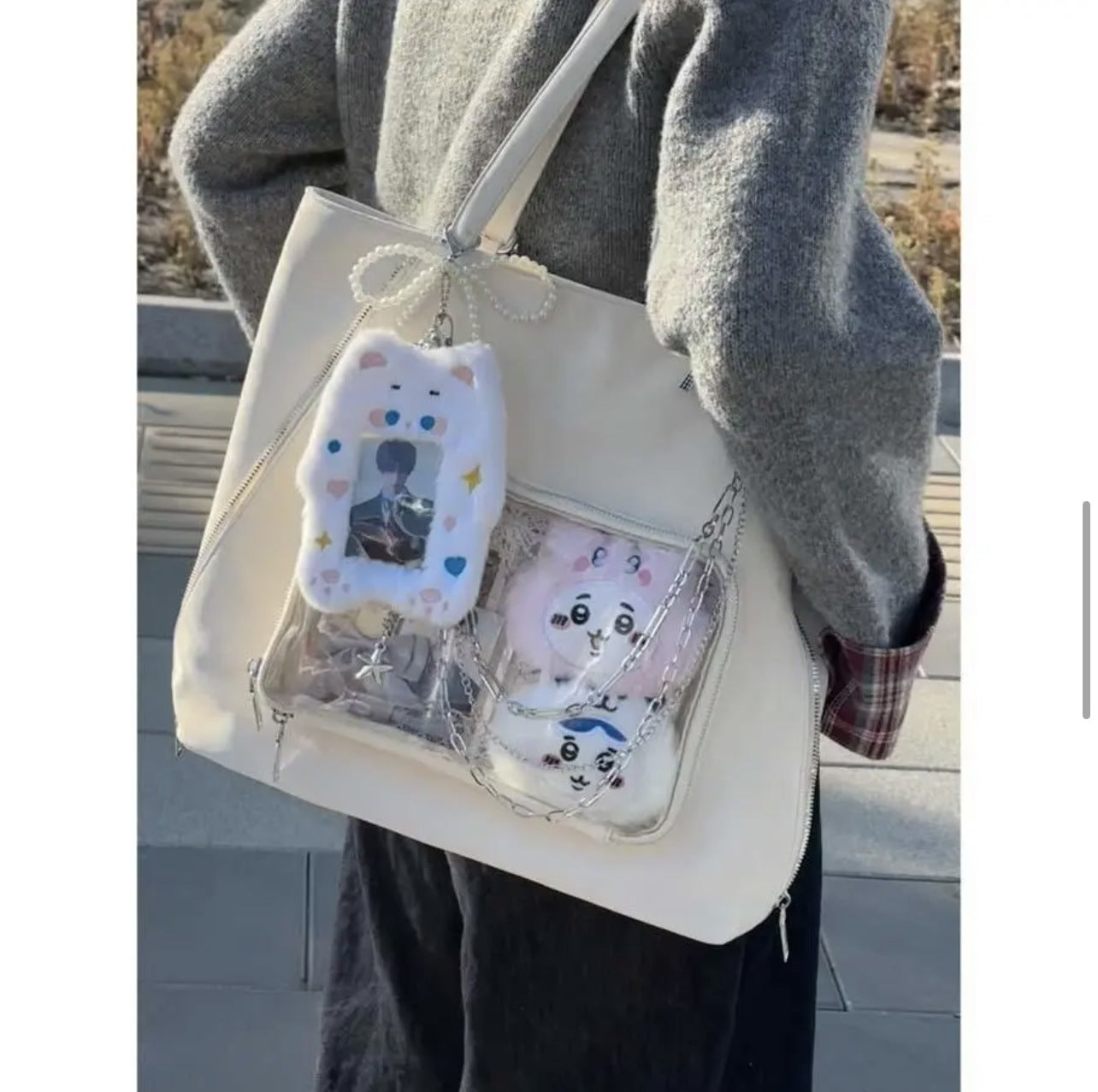 New versatile large-capacity shoulder tote bag for commuting, fashionable and casual backpack