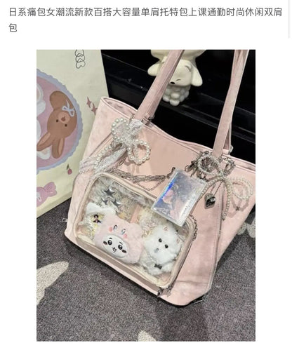 New versatile large-capacity shoulder tote bag for commuting, fashionable and casual backpack