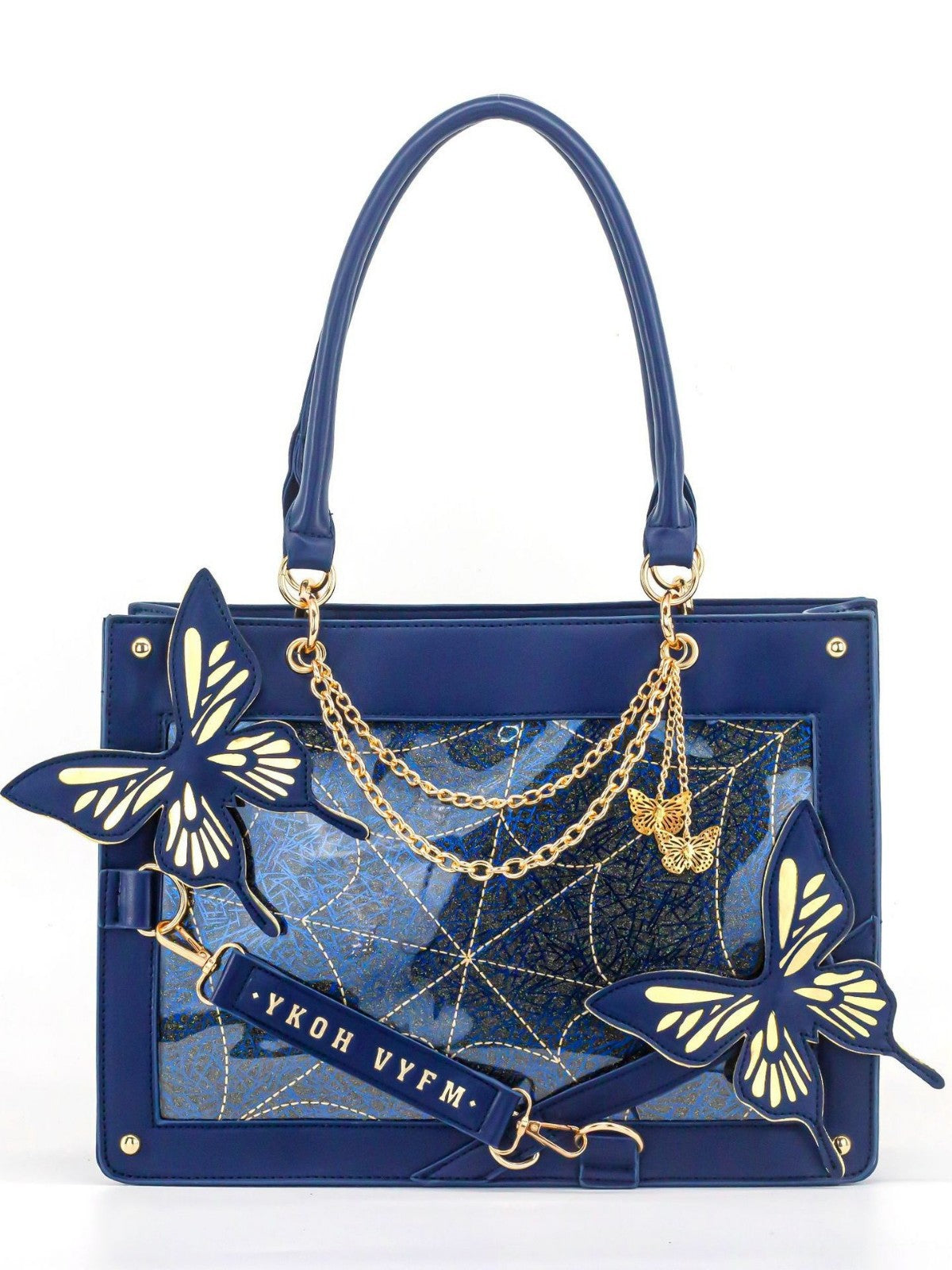 Gothic-Style Glittering Butterfly Ita Tote Bag