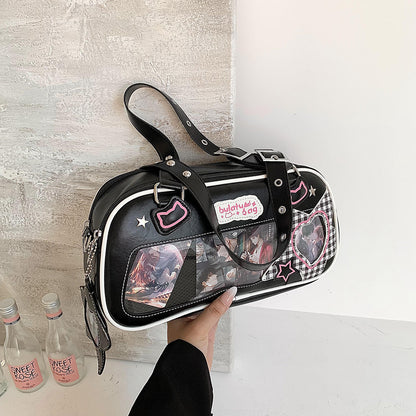Comic pain casual jk uniform bag western style student two-dimensional shoulder armpit handbag