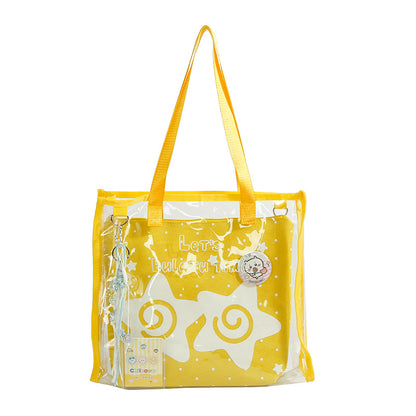 Pain bag jelly bag transparent handbag tote bag large capacity 2025 new sweet shoulder handbag