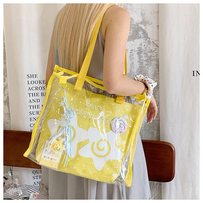Pain bag jelly bag transparent handbag tote bag large capacity 2025 new sweet shoulder handbag