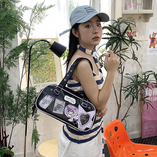 Comic pain casual jk uniform bag western style student two-dimensional shoulder armpit handbag