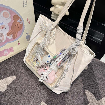 New versatile large-capacity shoulder tote bag for commuting, fashionable and casual backpack